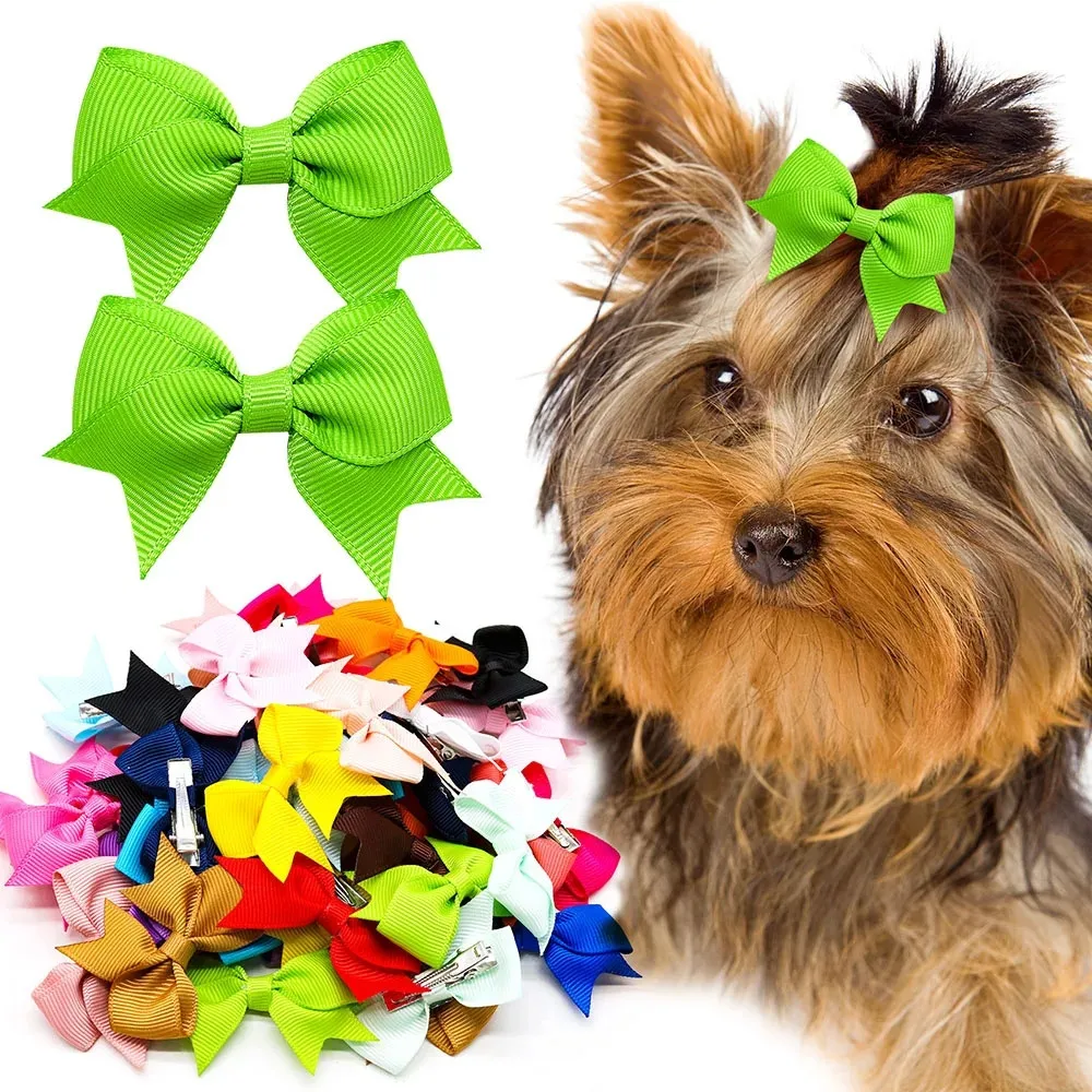 Dog Bows Hair Accessories Pets Grooming Hair Clips Colorful Dog Cat Bows Hairpin Girls Barrette for Small Dogs Supplies