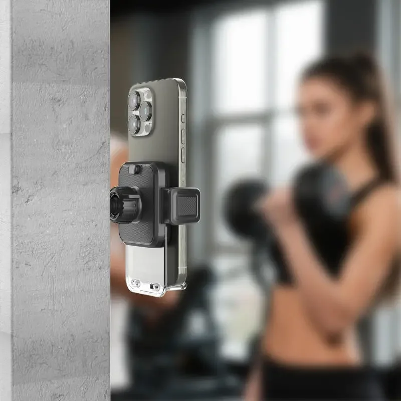 Orificios de perforación Soporte multifuncional de pared para cocina, montado en la pared, fabricado en cemento y madera, para teléfonos móviles