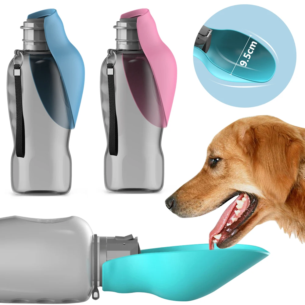 Dispensador de botellas de agua para perros grandes, 800ML, para perros pequeños y grandes, cuencos portátiles de viaje para mascotas, suministros alimentadores de Bulldog Labrador