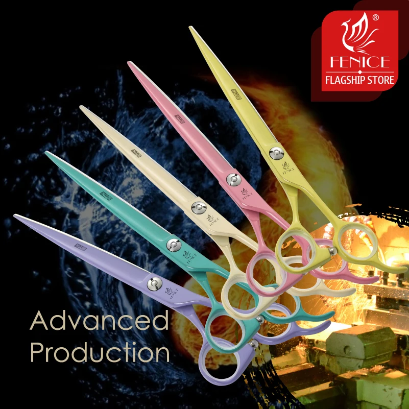Fenice-Tijeras de corte profesional para mascotas, tijeras rectas coloridas de 7,0 pulgadas para el cuidado de perros, Jp440c - imagen 4