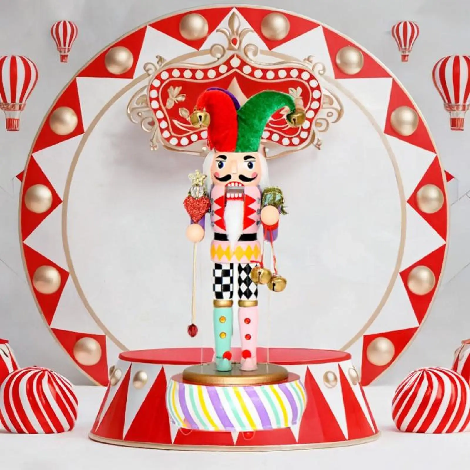 Clown Dancer Nutcracker Collectible Ornament Wooden Nutcracker Figurine Decoration for Holiday Desktop Christmas Gifts Friend Clown Dancer Nutcracker Collectible Ornament Wooden Nutcracker Figurine Decoration for Holiday Desktop Christmas Gifts Friend
