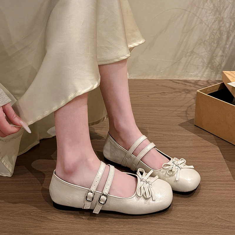 Zapatos planos para mujer punta redonda – Mocasines cómodos corte bajo - imagen 3