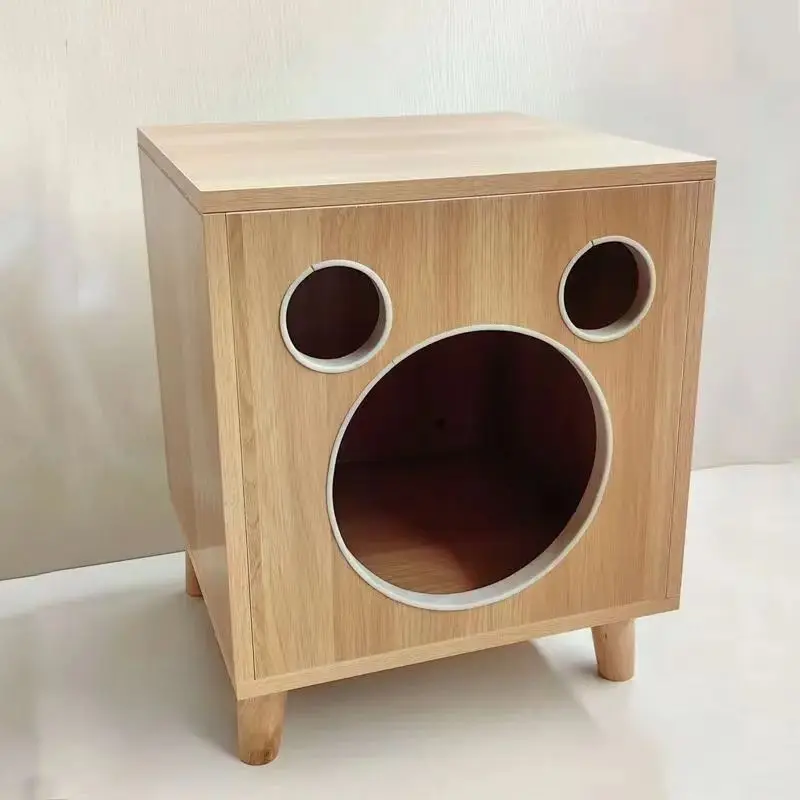 Mesita de noche con forma de nido para gatos, casa para mascotas, mesita de noche sencilla de Color, armario pequeño multifuncional, nido para gatos Universal en todas las estaciones - imagen 4