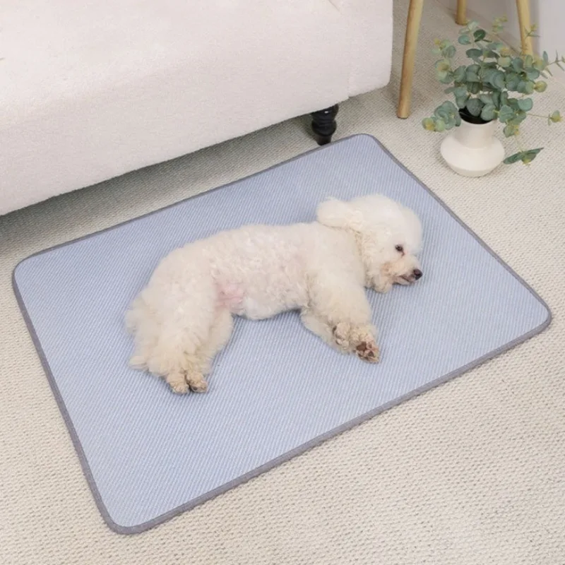Estera refrescante tejida de mimbre para mascotas, almohadilla de cama cómoda y transpirable para perros, estera para dormir de verano para gatos, suministros de disipación de calor para cachorros y gatitos - imagen 2