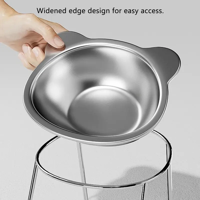 Comederos elevados inclinados para gatos, 15 cm de altura, acero 304 - imagen 2
