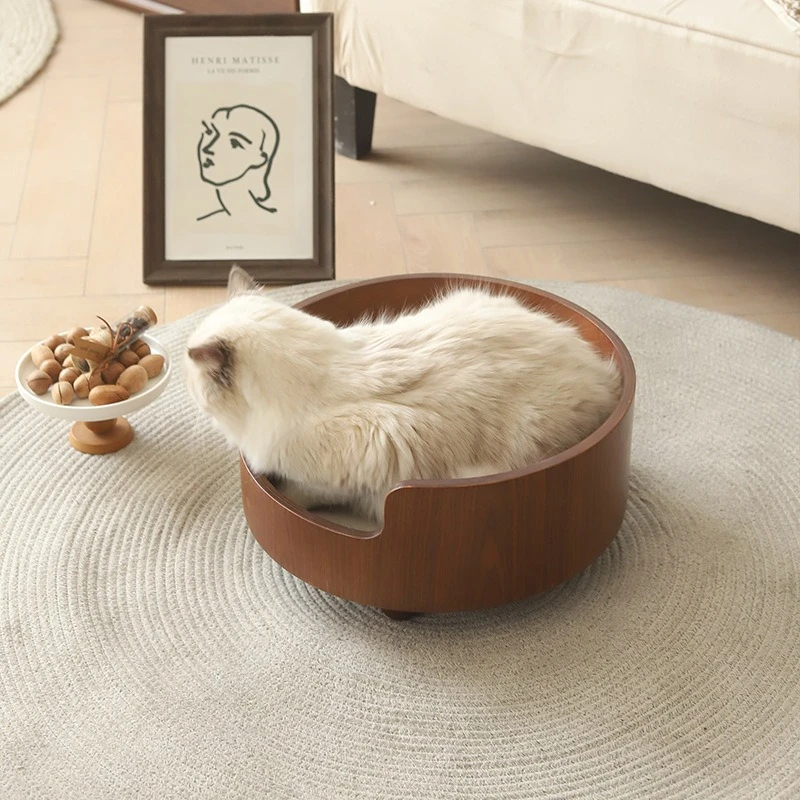 Cama de lujo para gatos, camas de madera para interiores, estera extraíble, gruesa, fácil de limpiar, bandeja para gatos, sofás para sala de estar, tapicería para el hogar - imagen 5