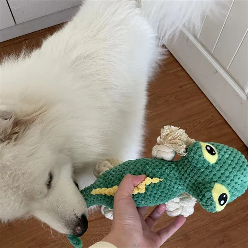 Squeaky Sound Dog Toy, Chameleon Interactive Rope Toys, Bite-resistant, Cleaning Tooth, Sound Pet, Puppy Accessories - imagen 4