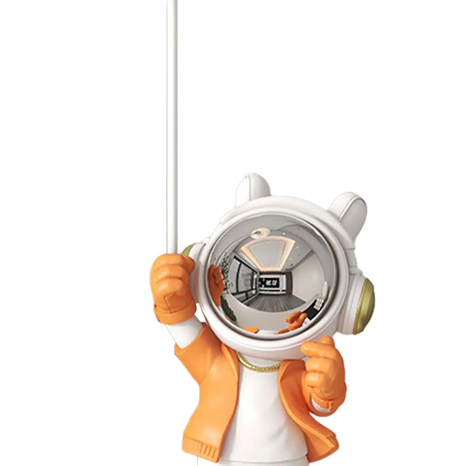 Resin Figurine Artwork Gifts Collectible Gift Astronaut Statue with Light for Hallway Table Centerpieces Bookshelf Indoor Office