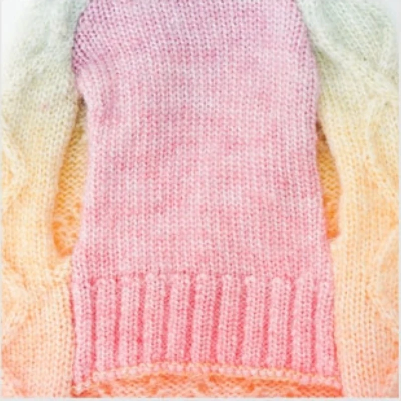 Suéter para mascotas con gradiente de arcoíris, Color caramelo, Otoño/Invierno, suéter cálido para perros pequeños, ropa para perros pequeños - imagen 3