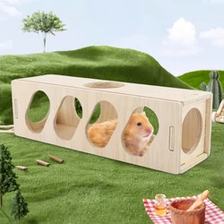 Túnel-laberinto de madera para hámster y cobaya – Para masticar y esconderse