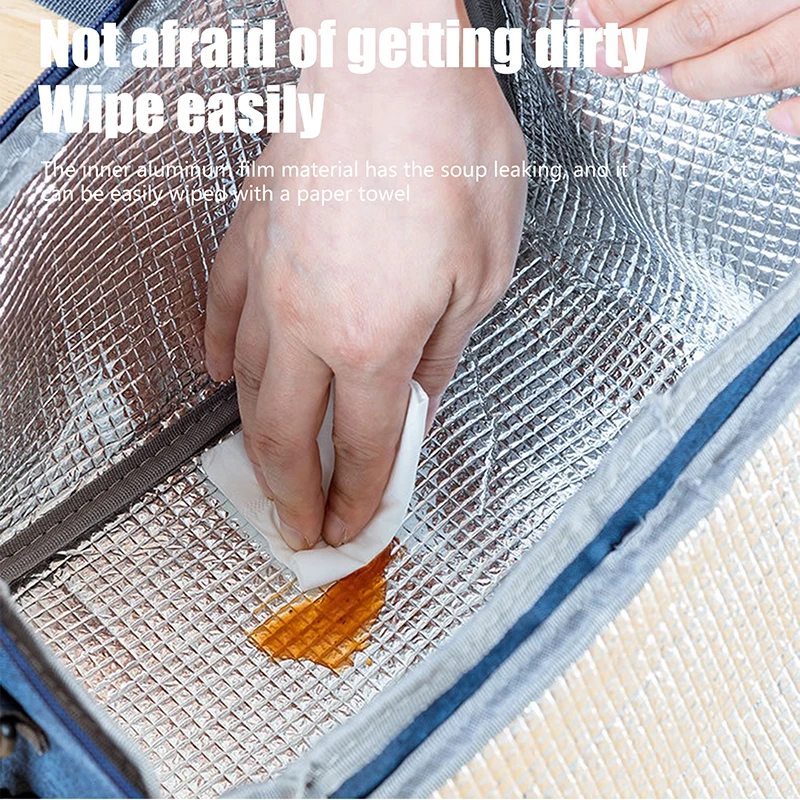 Bolsa de almuerzo portátil con aislamiento térmico, bolso refrigerador, mochila impermeable, bolsa Bento, bolsas de almacenamiento de alimentos para empresa - imagen 3