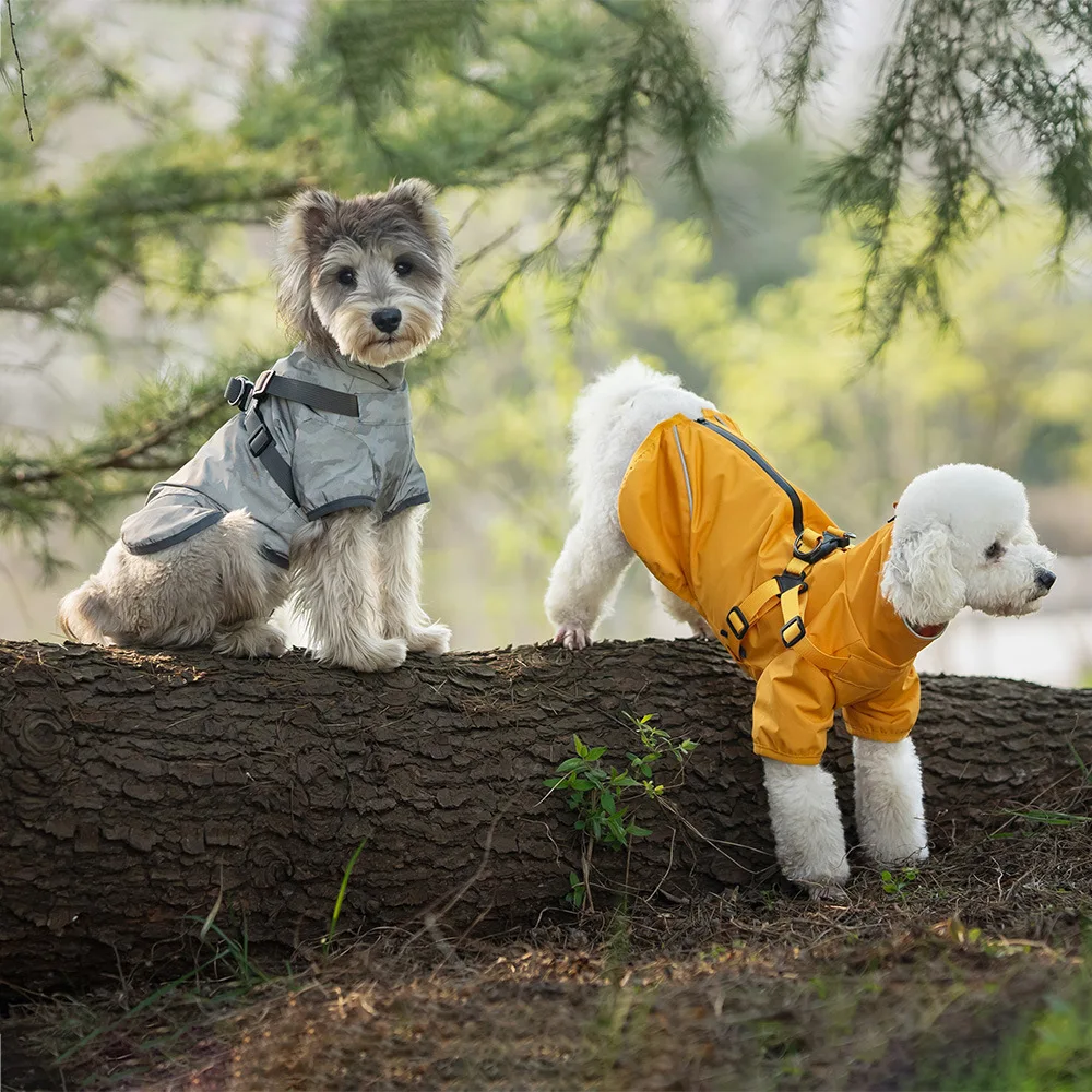 Waterproof Dog Rain Jacket with Harness Safety Reflective Dog Raincoat for Small Dogs Pet Outdoor Jackets for Jungle Camping - imagen 5