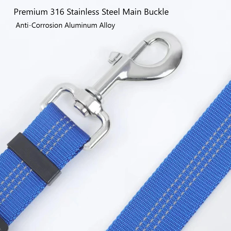 Cinturón reflectante 2 en 1 para asiento trasero de coche para mascotas, correa ajustable de seguridad de nailon duradero para perros pequeños y grandes, suministros de moda para coche para mascotas - imagen 3
