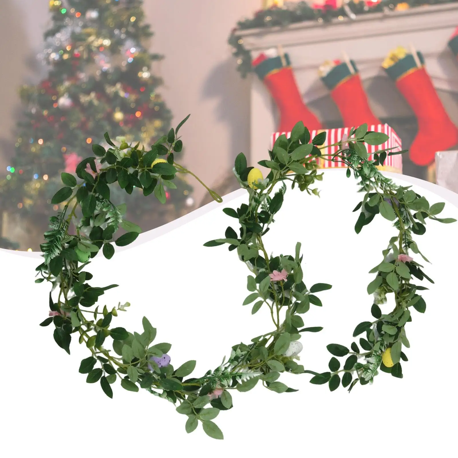 Guirnalda de enredaderas artificiales, accesorio de tacto Real, guirnalda de hojas verdes, decoración de mesa de comedor, decoración navideña para puerta exterior
