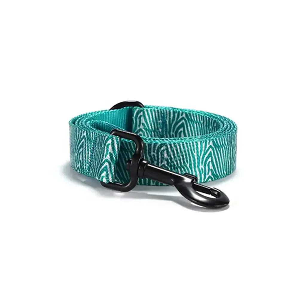 Collar personalizado para mascotas, correa de plomo, placa de identificación, ajustable, cebra verde, fibra suave, gato y perro - imagen 3