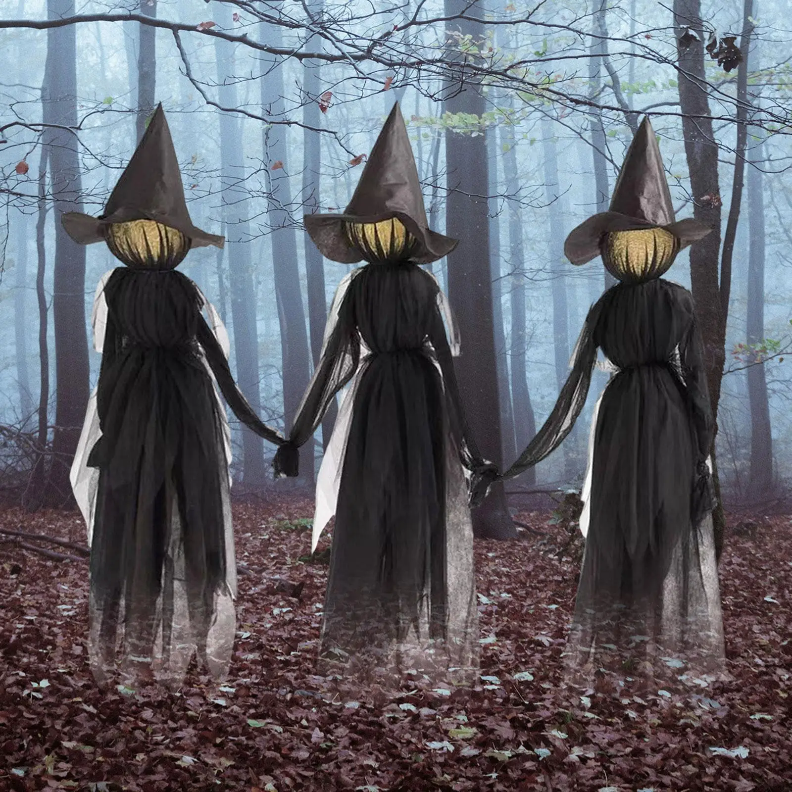 Screaming Witch Halloween Sound Activated Transducer Gifts Colorful Glow Home Garden Decor for Outside Yard Garden Home Entrance