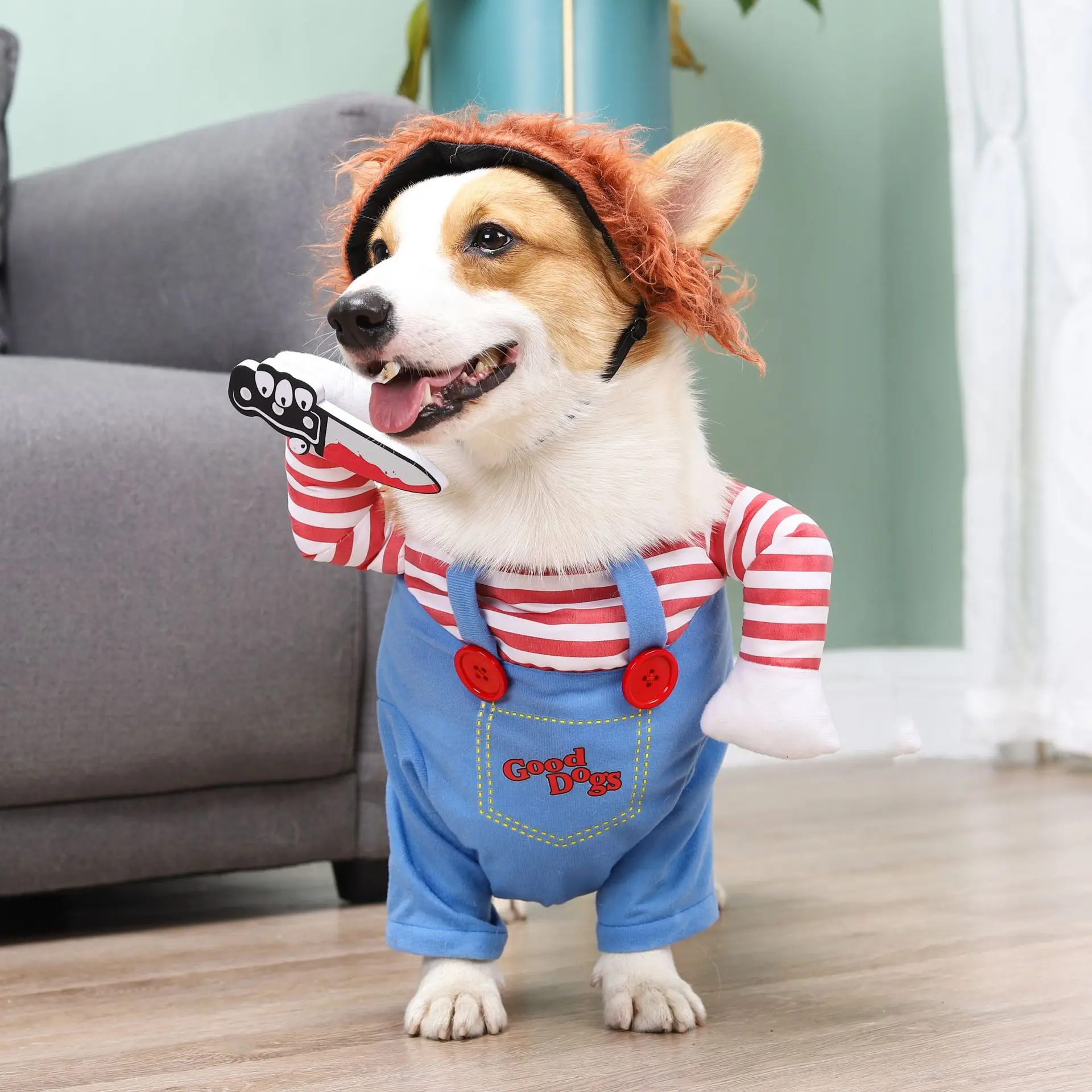 Disfraz de transformación para mascotas, muñeca creativa, cuchillo para perros y gatos de Halloween, disfraz divertido para perros medianos y pequeños, productos para gatos - imagen 2