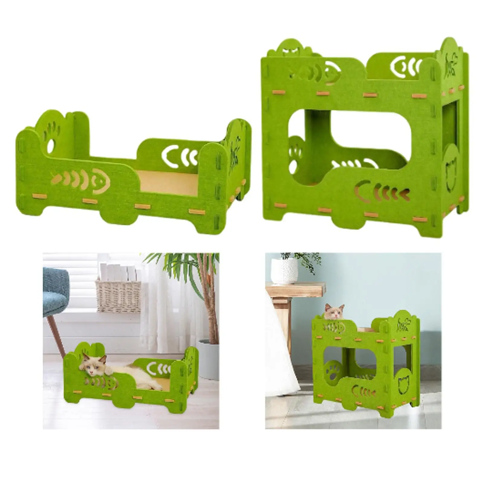 Casa para gatitos, nido para descansar, resistente a los arañazos, interior y exterior, cama para gatos de fieltro