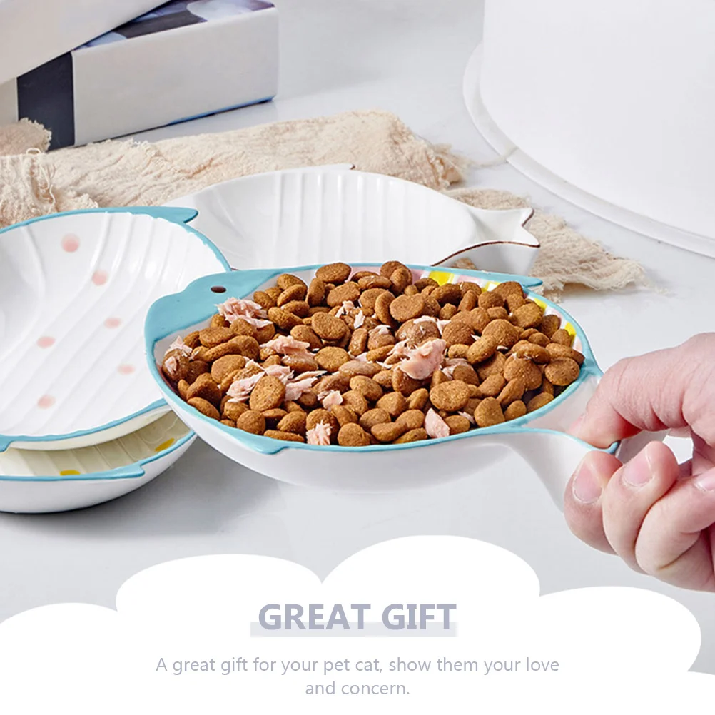 Cuenco multifunción con forma de pez para mascota, cuenco de cerámica para perros y gatos, plato para cachorros, vajilla lavable, accesorios para mascotas - imagen 4