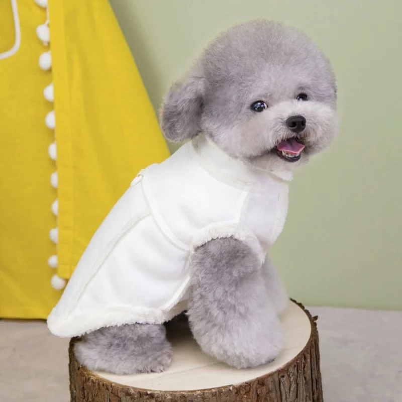 Ropa acolchada a la moda para perros, chaqueta cálida de invierno para perros, chaqueta clásica sólida para cachorros, abrigo bonito y suave para gatos, chaleco para mascotas - imagen 2