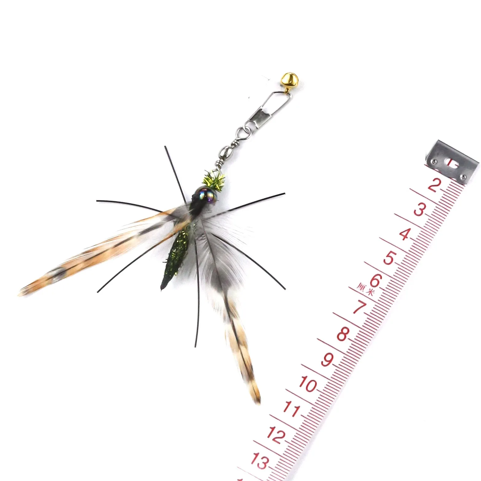 3 uds/2 uds insectos voladores artificiales pluma gato Teaser Stick cambiar cabezas juguetes para gatos juguete interactivo para mascotas - imagen 2