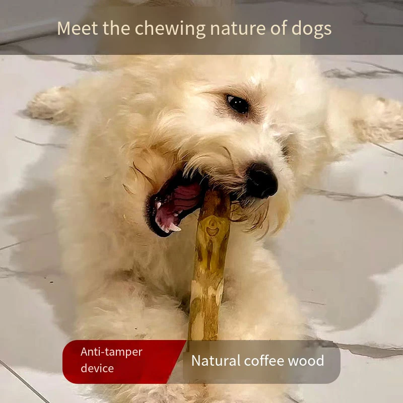Juguete masticable de madera para perros con café, palo masticable de madera para perros, para aliviar la presión dental, juguetes para mascotas - imagen 3