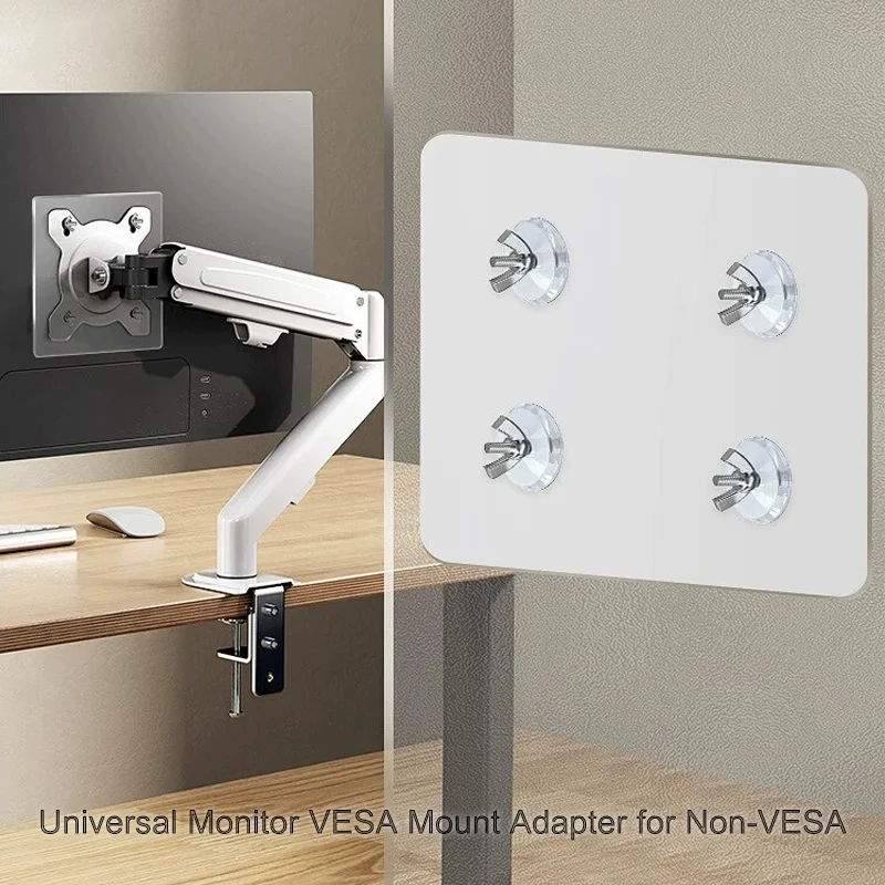 Soporte para Monitor LCD LED de escritorio, extensión de brazo, adaptador VESA, soporte fijo, soporte de pantalla para VESA de 75 o 100mm, sin orificio de montaje - imagen 2