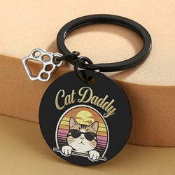 Llavero para papá de gatos - Regalo Día del Padre naranja original