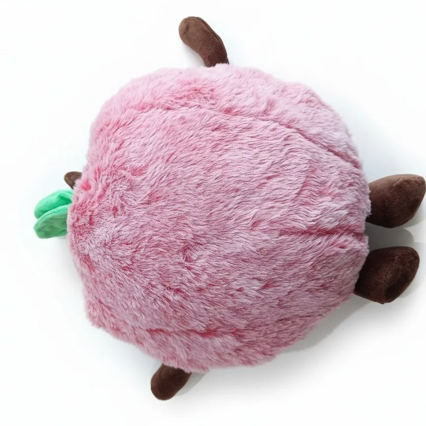 Juguete de peluche para perros en forma de manzana, juguete suave resistente a masticar chirriante para mascotas, lindo juguete molar para cachorros, perros pequeños y medianos, - imagen 3