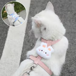Conjunto de arnés de gato medio ajustable, conjunto de correa de arnés de gato pequeño y bonito, conjunto de correa de arnés de cachorro Simple antirotura a la moda