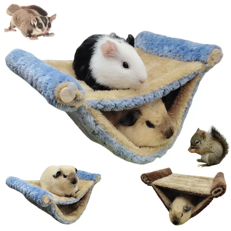 Accesorios para dormir Tricken suave, cabaña colgante, hamaca, jaula de Guinea, rata de peluche, tienda de cerdo, descanso para hámster, cama de erizo pequeña de algodón para mascotas - imagen 2