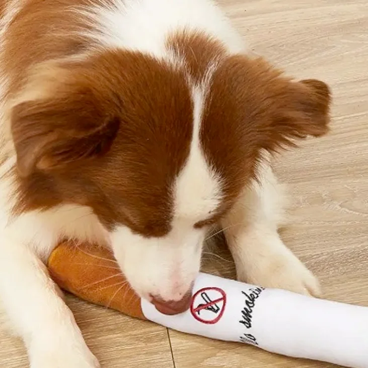 Divertido juguete de peluche con sonido en forma de cigarrillo simulado para mascotas, juego interactivo de molienda, suministros para mascotas, limpieza de dientes, juguete para cachorros - imagen 2