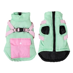 Chaqueta térmica con arnés para perros pequeños y medianos – Invierno