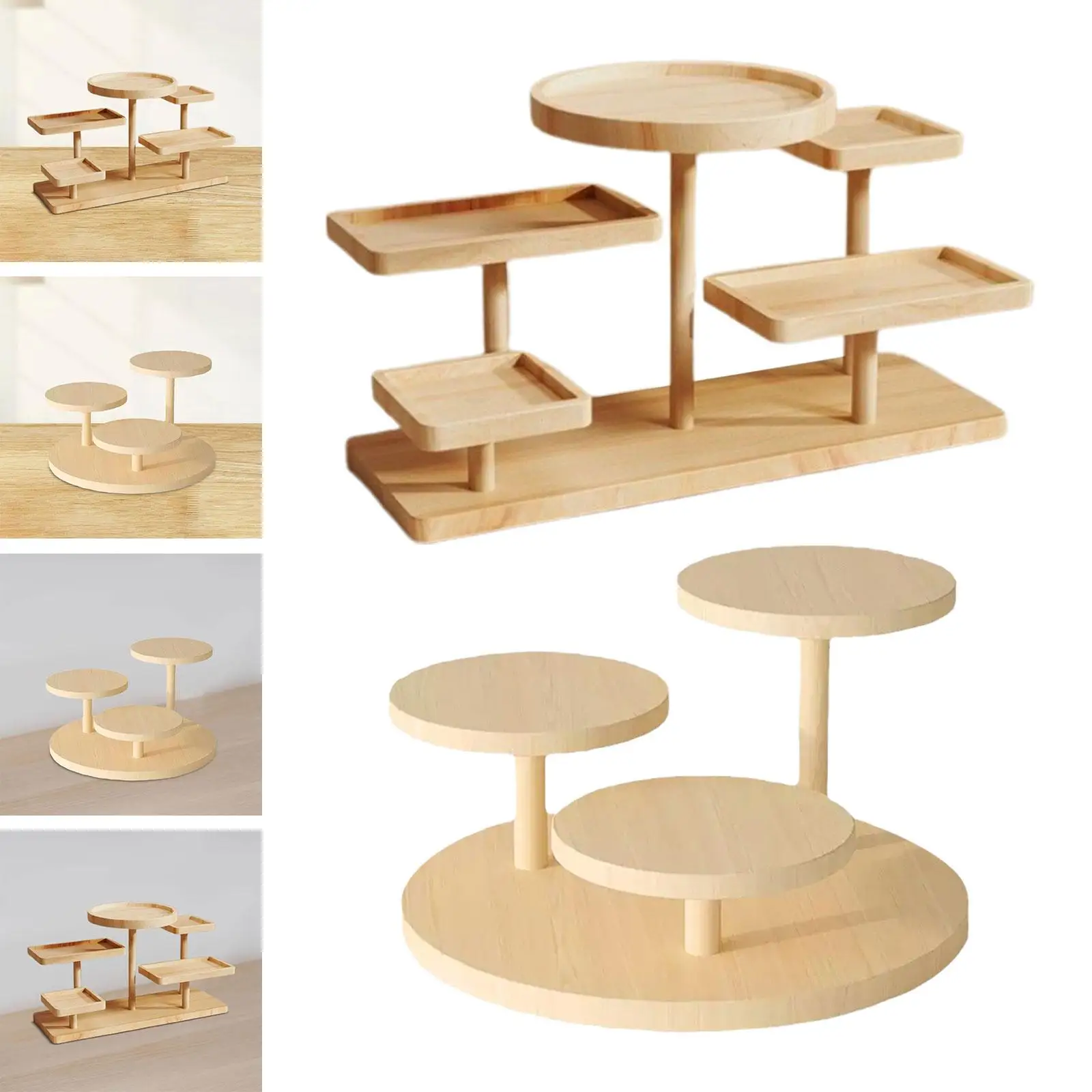 Soporte de bandeja escalonado, estante de exhibición de mostrador multiusos, soporte de pastel para fiesta en casa, restaurante, escritorio, dormitorio - imagen 4