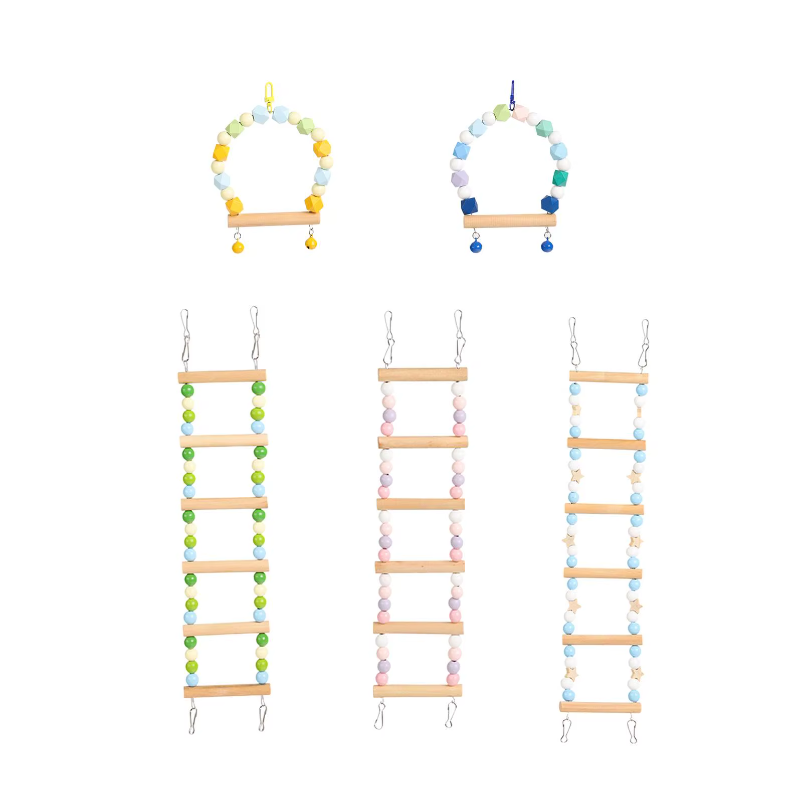 Columpio para loros y aves pequeñas – percha de madera colgante - imagen 3