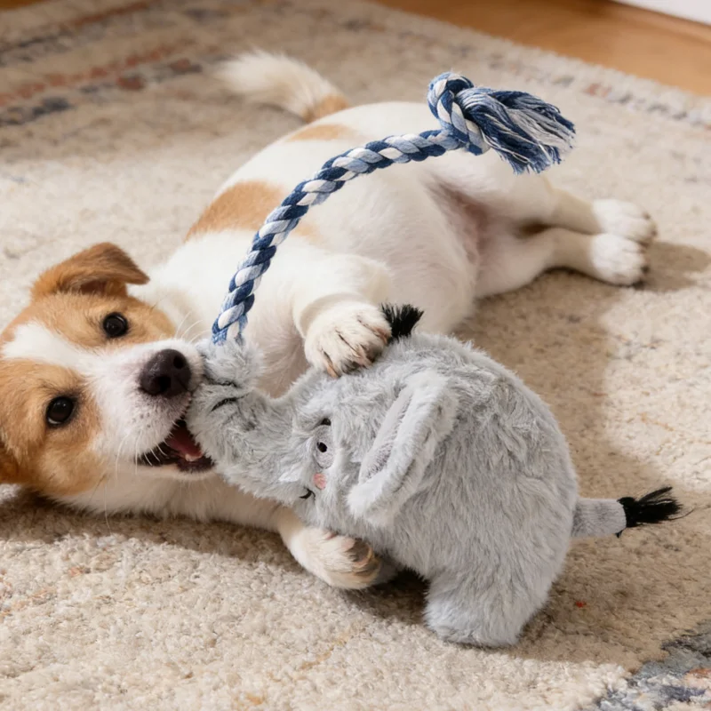Juguete de cuerda para cachorros con sonido – Resistente y masticable - imagen 4