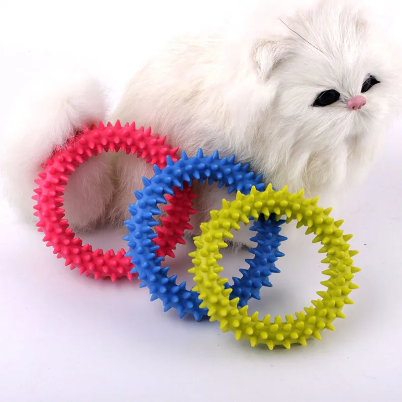 Juguete para mascotas de goma no tóxica, juguete para perros pequeños, Limpieza de dientes, entrenamiento para masticar, resistencia a las mordeduras, suministros para mascotas, Color aleatorio, 1 unidad - imagen 4