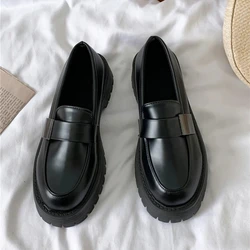 Zapatos de cuero para mujer – Punta redonda, casual Primavera-Otoño