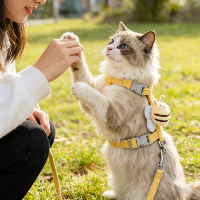 Arnés antifuga tipo chaleco para gatos con correa desmontable - imagen 2