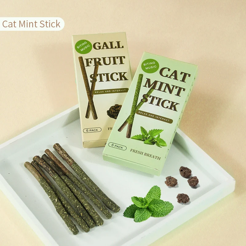 Palo Matatabi Natural para gatos, varillas de menta para atrapar mordeduras, limpieza de dientes, tratamiento, suministro para mascotas, juguetes para gatos, 6 piezas - imagen 3
