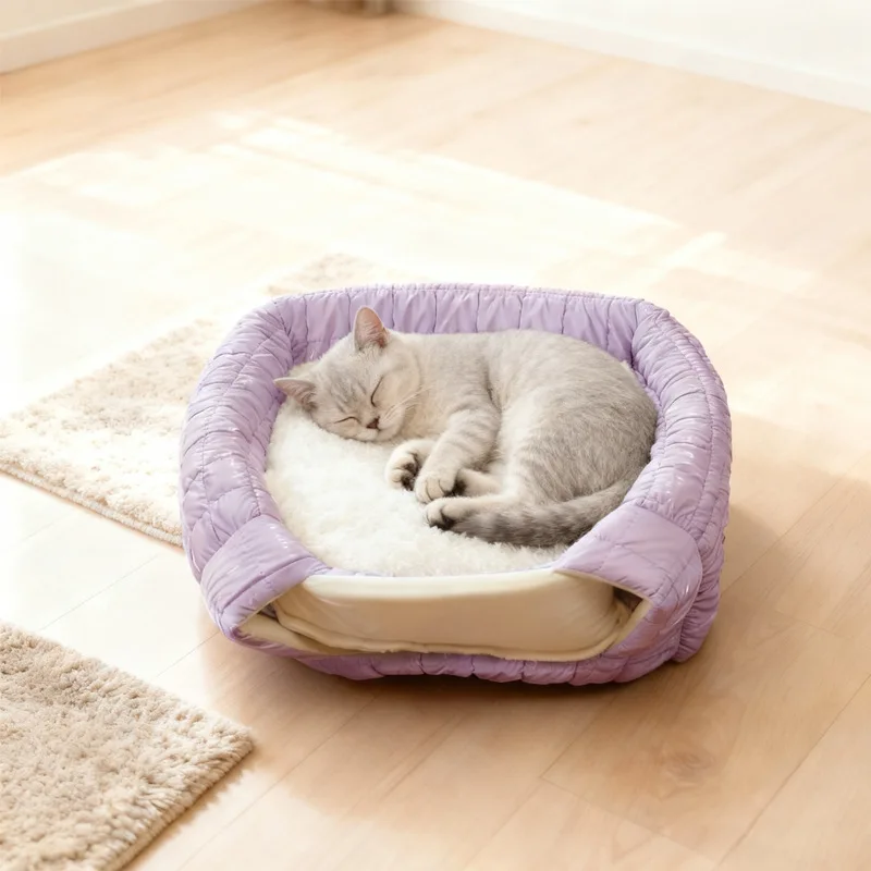 Cama cueva cerrada para gatos y perros – Cálida y lavable