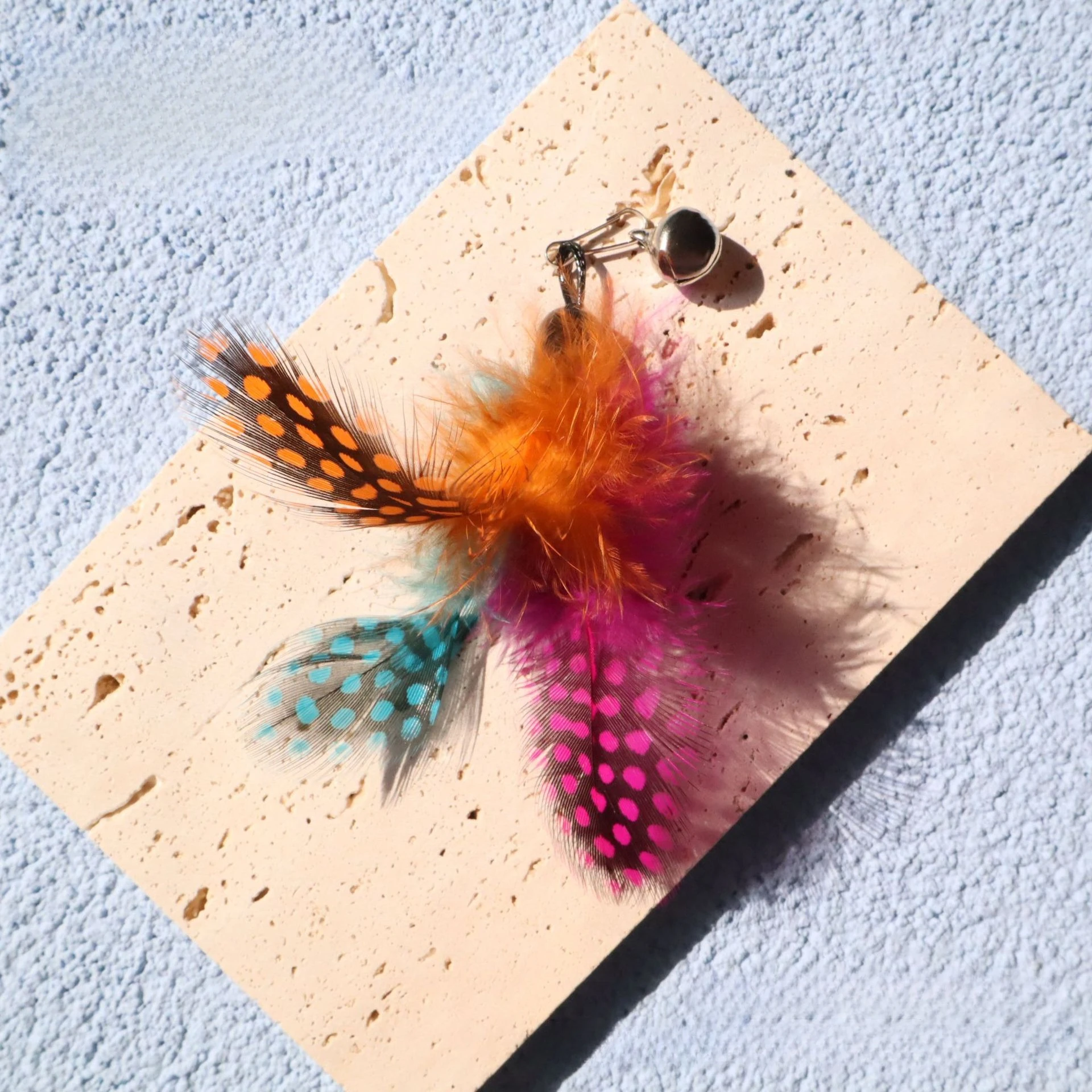 Cabezal de repuesto para insectos y gatos, accesorios de juguete, palo de Teaser divertido, varita interactiva, juguete para mascotas con plumas - imagen 2