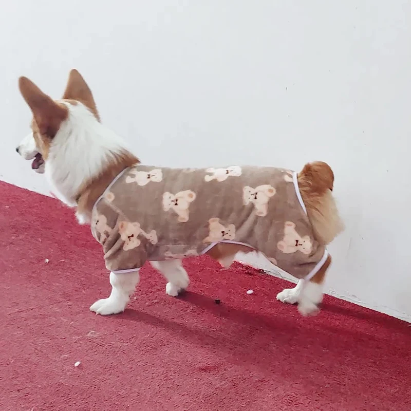 Ropa caliente para mascotas, Sudadera con capucha con estampado de oso bonito, ropa de cuatro patas para otoño e invierno, ropa para perros y gatos - imagen 2