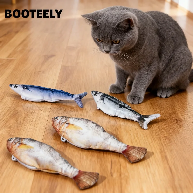 BOOTEELY-juguete eléctrico para gatos, pez, hierba gatera, simulación de pez, columpio, gatito, danza, pez, juguete, gatos divertidos, suministros de juego, carga USB