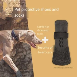 Suministros para mascotas, zapatos para perros, protección para patas de perros, botas de nieve anticongelantes, zapatos de invierno para perros, pelo dorado de peluche, Labrador Border Collie
