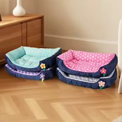 Cama sofá suave para perros pequeños y gatos tapete cuadrado cálida