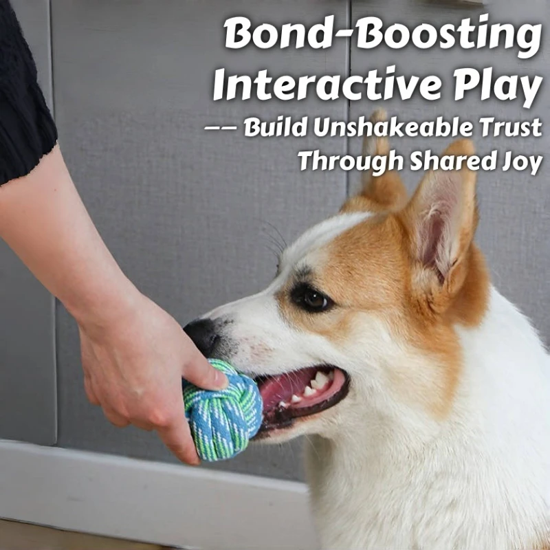 Juguete masticable para perros con cuerda de algodón: remolque interior/exterior y limpieza de dientes para perros medianos/grandes para interacción o juego propio - imagen 3