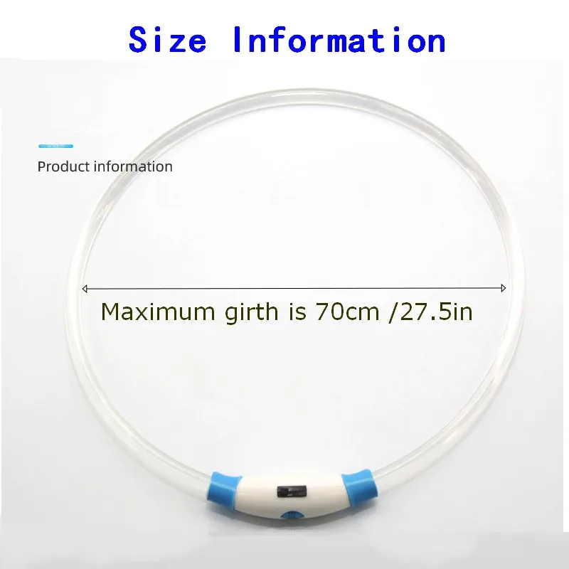 Collar LED para perro recargable, 3 modos de trabajo, más más ligero, más suave, máximo 70cm, seguridad nocturna, Collar brillante intermitente, antipérdida - imagen 4