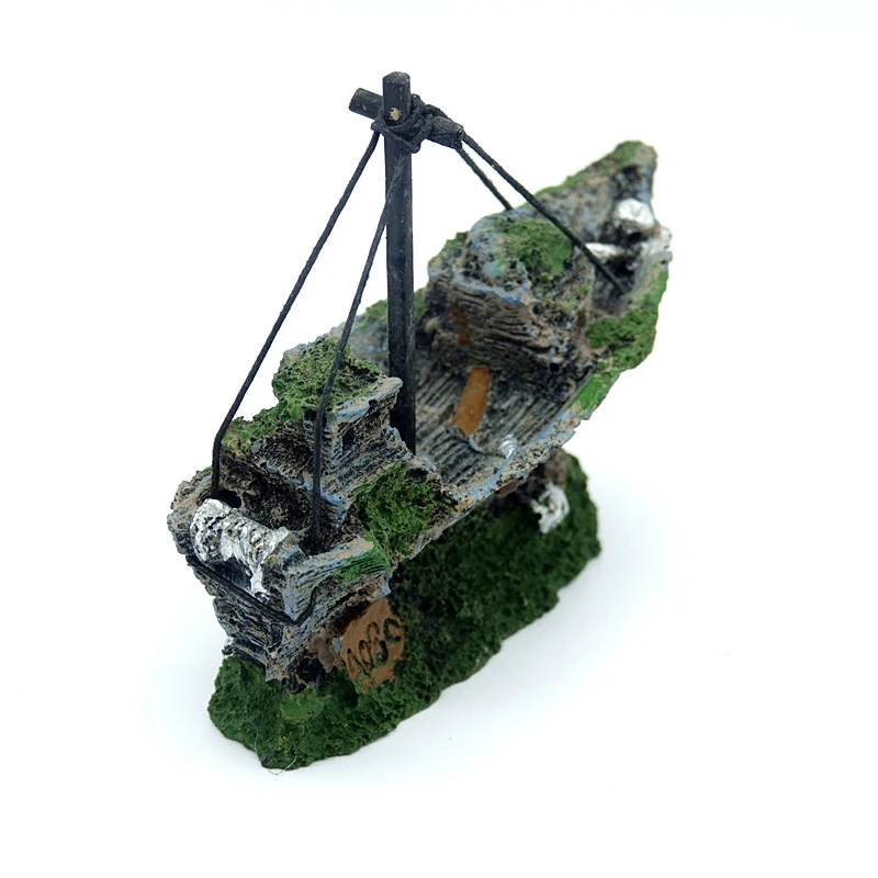 Adornos creativos de pecera con forma de naufragio, decoración de paisajismo, resina de Acuario, Rocalla, adornos artesanales para el hogar, D9266 - imagen 5