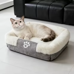 Cama de piel de conejo para perros y gatos – Acogedora y aislante